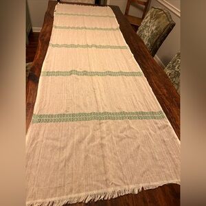 100%  Quality Cotton Italian Scarf Cream/green